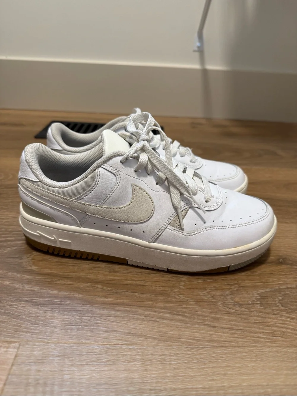 Nike White Low-Top Leather Court Sneakers